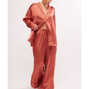 🆕 FREE PEOPLE Dreamy Days Solid PJ Set / Apricot Brandy
